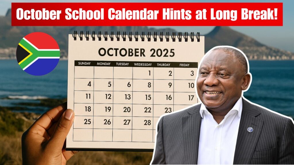 October 2025 South Africa School Calendar